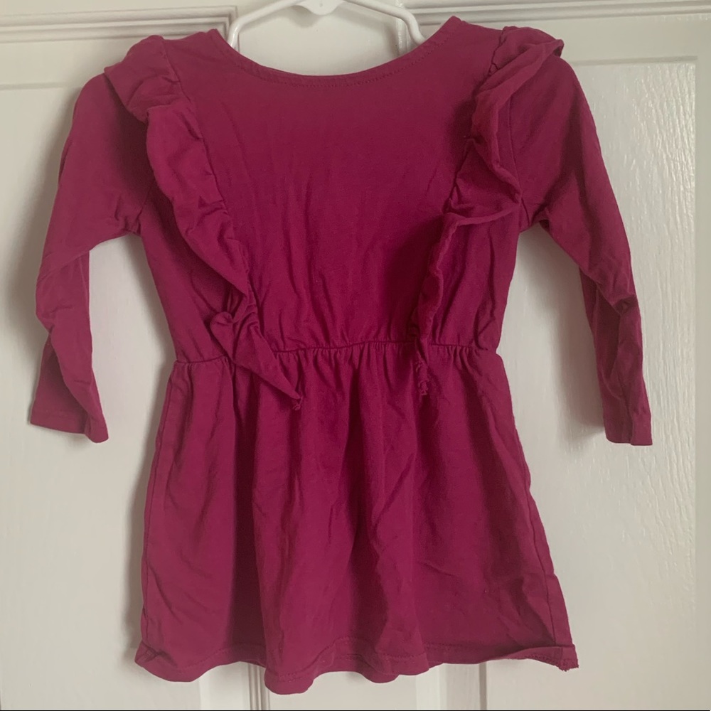 Made dark pink cotton tunic dress